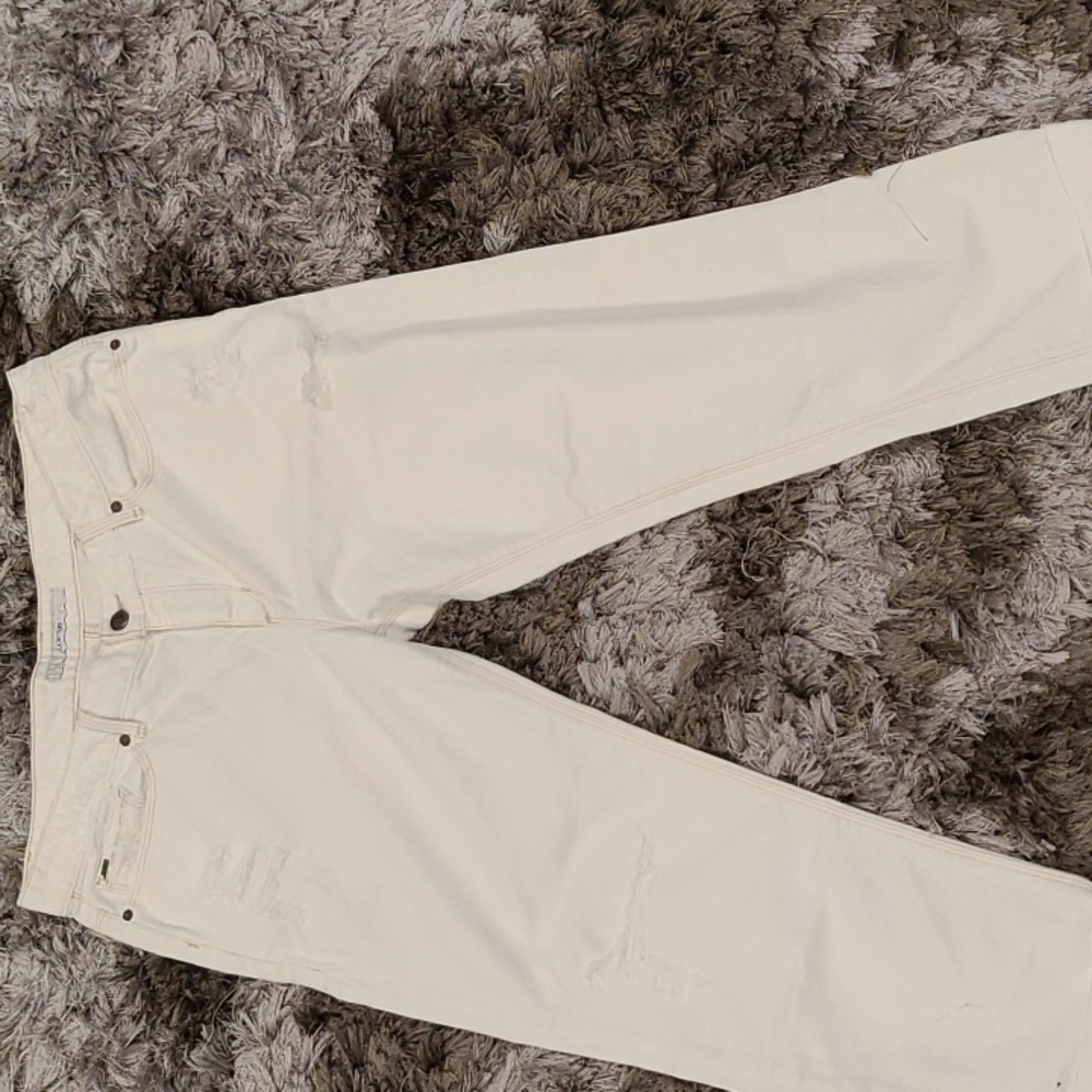 Joe's white denim distressed capris sz 30